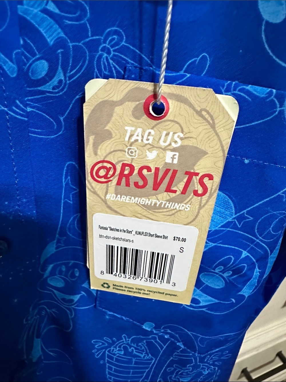 RSVLTS Disney Sorcerer Mickey Short Sleeve Shirt - Blue - Picture 3 of 5